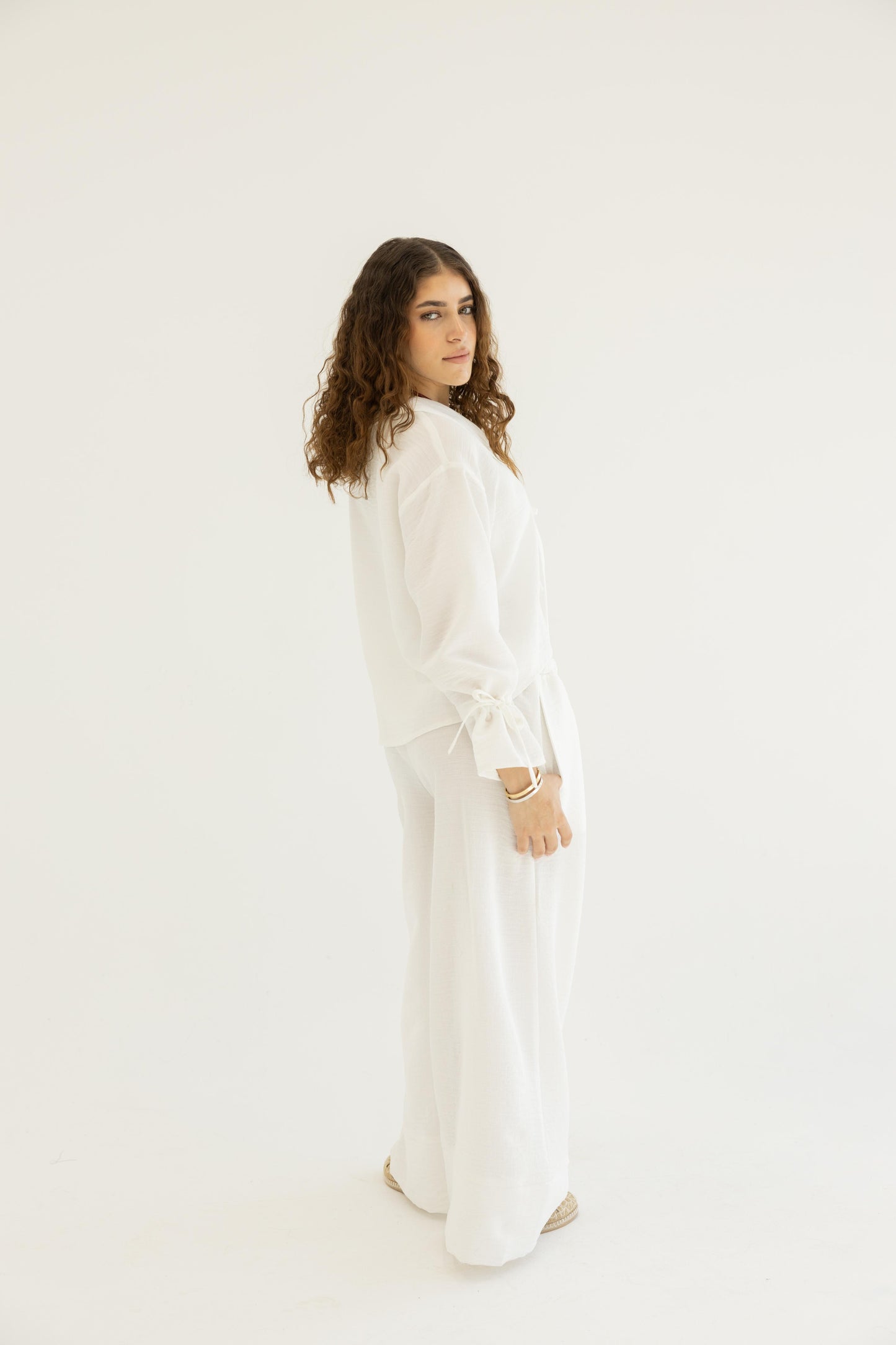 Linen Bow Set in White