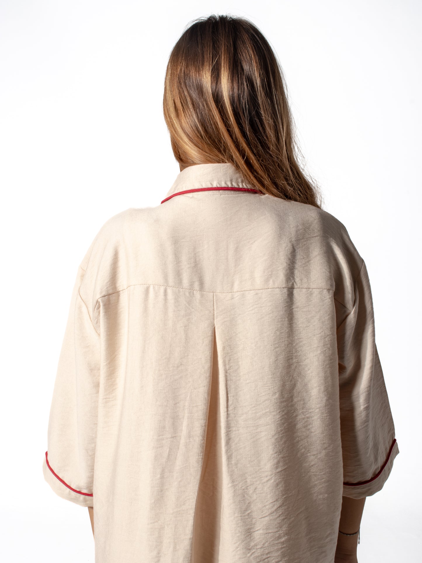 Edgy Linen Set in Nude