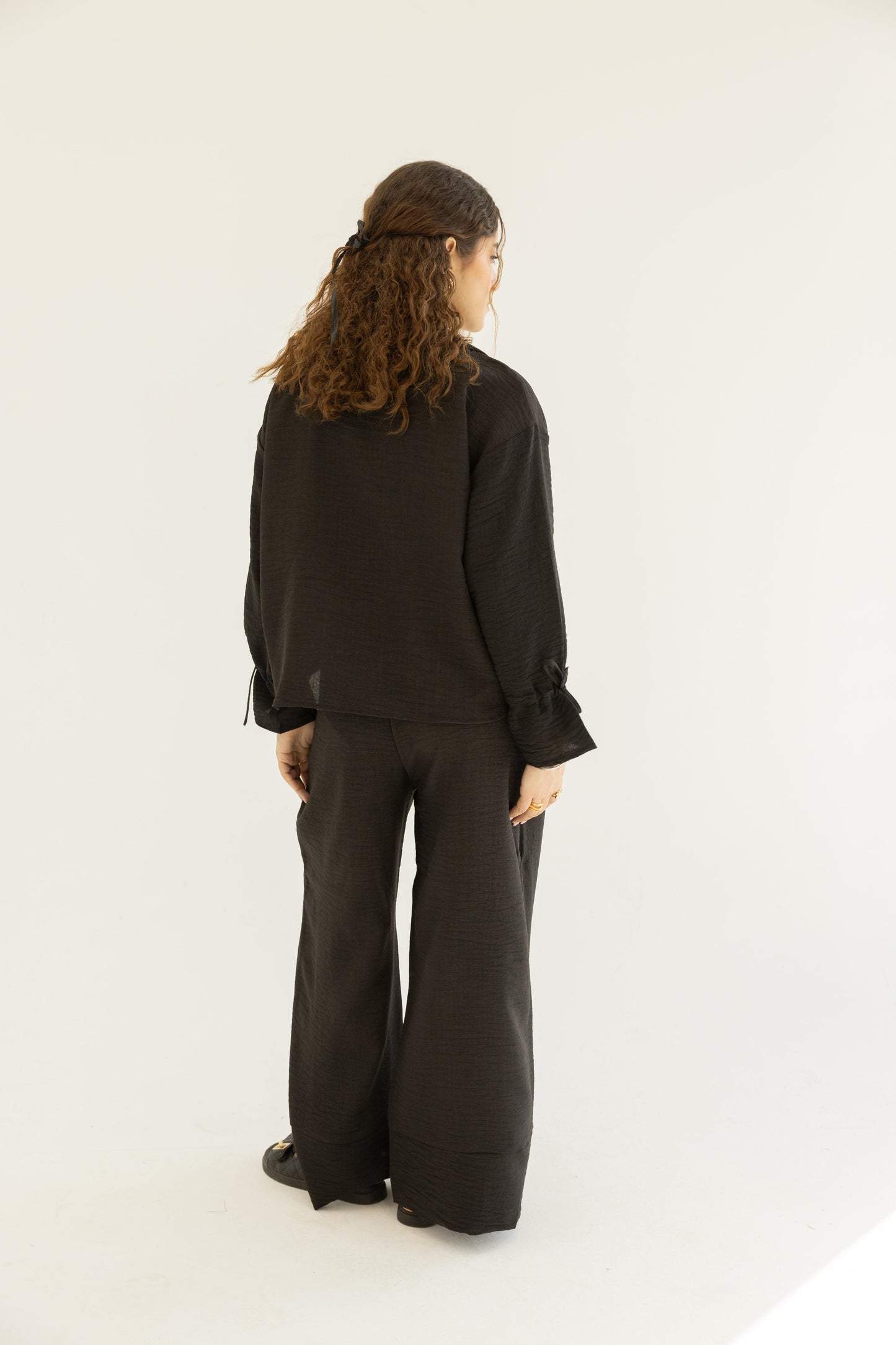 Linen Bow Set in Black